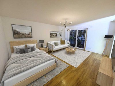 1-Zimmer-Wohnung leerstehend frisch saniert mit ruhigem Balkon PROVISIONSFREI