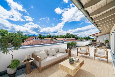 Penthousewohnung mit großzügigem Raumangebot über zwei Ebenen und traumhaftem Alpenblick