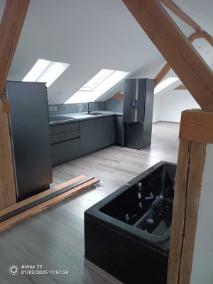 Erstbezug mit EBK: Stilvolle 2-Raum-DG-Wohnung mit gehobener Innenausstattung in Petersaurach