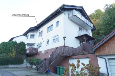 Frisch renovierte 4-Zi.-EG-Wohnung 
mit Terrasse und 2 Stellplätzen