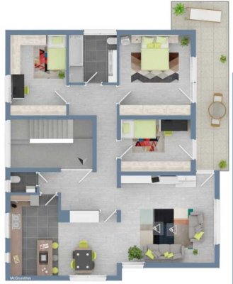 Frisch renovierte 4-Zimmer-Wohnung mit Balkon in ruhiger Lage von Dagersheim