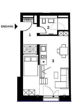 Moderne 1-Zimmer-Wohnung in Oranienburg