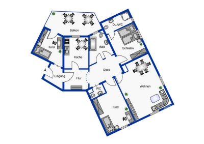 4 Raum Wohnung im Denkmal