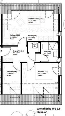 Schöne 3 Dachzimmer-Wohnung - Neubau