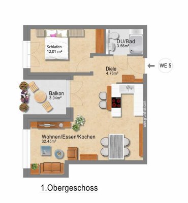 Licht, Luft & Lebensqualität – 2-Zimmer-Neubauwohnung mit Balkon