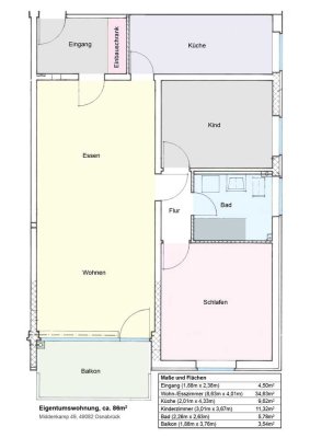 Sanierte 4-Zimmer-Penthouse-Wohnung mit Balkon, Tiefgaragenstellplatz und Keller in Osnabrück
