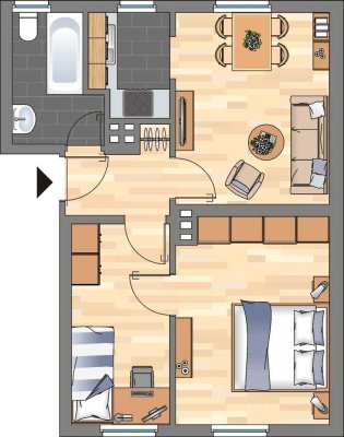 2-Zimmer-Wohnung in Wilhelmshaven Fedderwardergroden