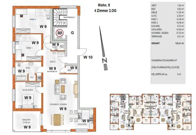 4 Zimmer Neubauwohnung im 2. OG mit Balkon