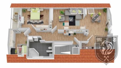 3 Zi. Dachgeschosswohnung in Burgau zu verkaufen