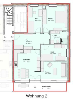 Erstbezug nach Sanierung: moderne 4-Zimmer-Wohnung mit Einbauküche und Balkon in 49377, Vechta
