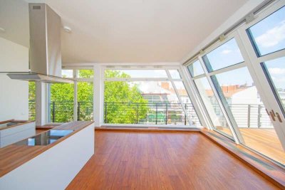 Penthouse-Maisonette-Whg mit 3 Terrassen in der Schönhauser Allee mit EBK u. Aufzug