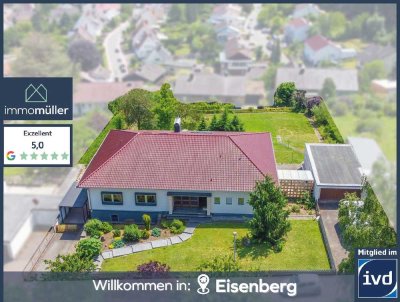 Exklusiver Bungalow mit ELW, Panoramablick & parkähnlichem Grundstück in Bestlage von Eisenberg