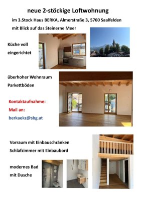 Moderne 2-Zimmer Loftwohnung mit 70 m² in Saalfelden