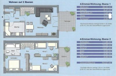 Attraktive 4-Zimmer-Wohnung über 2 Etagen mit Balkon und Garten in Witten