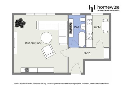 Leerstehende 1-Zimmerwohnung mit Entwicklungspotential