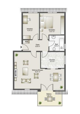 Obergeschosswohnung mit Balkon zu vermieten!