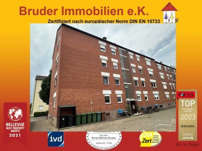 Walldorf, 2 ZKB,  Beethovenstr. 12, Balkon, Garage, renovierungsbedürftig, FREI, keine K-Prov