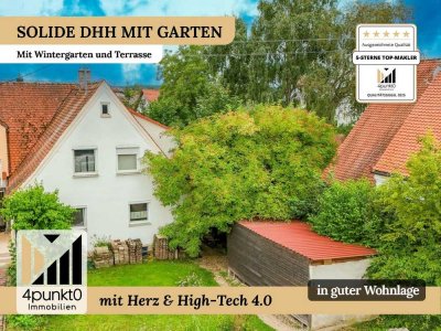 Solide Doppelhaushälfte mit Garten, Wintergarten und Terrasse– in guter Wohnlage