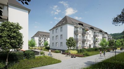 ERSTBEZUG - Helle 3-Zimmer-Wohnung mit Balkon &amp; Eigengarten