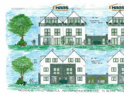 Moderne-Stadthäuser-Doppelhaus-Villen