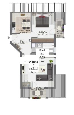 Charmante 2,5-Zimmer Dachgeschosswohnung in Bad Endorf