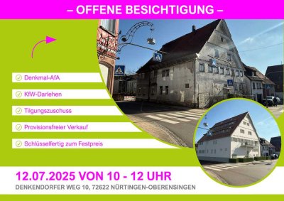 Dachgeschoss Denkmalflair, Carport, €37.5k Tilgungszuschuss - KfW EH70EE, Denkmal-AfA