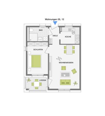 2-Zimmer im Obergeschoss