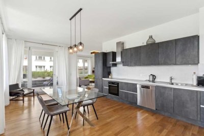 High Park am Potsdamer Platz: Voll ausgestattete 4-Zimmer-Wohnung mit Terrasse und Weitblick über de