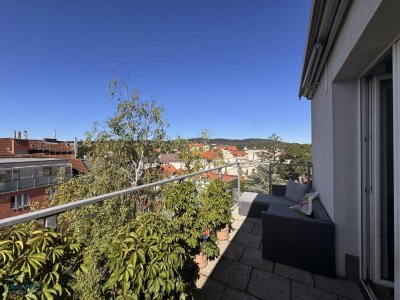 HELLE TERRASSENWOHNUNG MIT TRAUMHAFTEM FERNBLICK BEI JAGDSCHLOSSGASSE