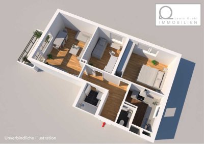 Helle 3  Zimmer Wohnung