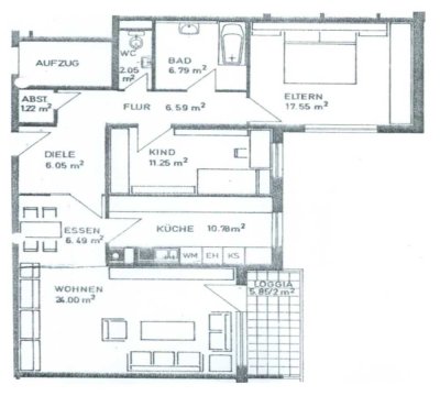 Gepflegte 3-Zimmer Wohnung mit Balkon im 4. OG in Mutterstadt