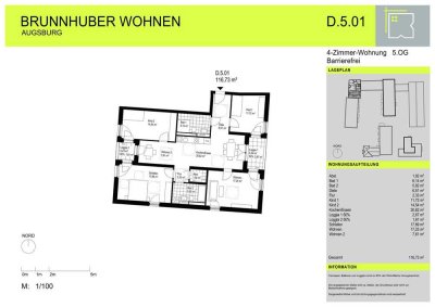 Großzügige 4-Zimmer-Wohnung mit Balkon im 5. OG in Augsburg-Oberhausen