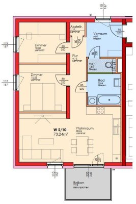 Top2/10-Erstbezug-3Zimmer-1.OG-Balkon-2PKW-Einstellplätze-Miete mit Kaufoption