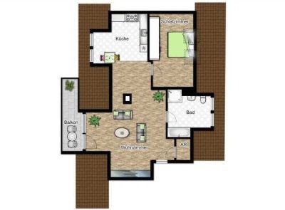 Moderne und zentrale 2-Zi-DG-Wohnung in Troisdorf