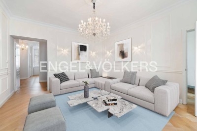 Exklusiv sanierte Altbauwohnung mit 2 Schlafzimmern, 2 Bädern, Stuck, Kaminofen und genehmigtem Balkon in bester Lage