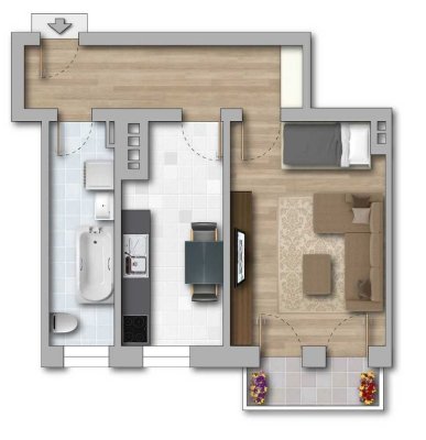 *Schöne Singlewohnung - Erstbezug nach Sanierung*