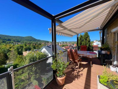 3-Zimmer-Wohnung mit großem Südwestbalkon, Gartenanteil und Fernblick