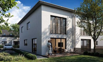 Modernes Doppelhaus mit Flachdach – Ihr maßgeschneidertes Zuhause mit Photovoltaikanlage