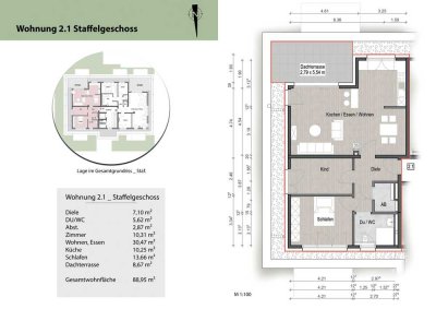 Charmante 3-Zimmer-Dachgeschosswohnung (2.1)