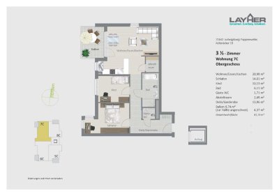 Erstbezug - LB-Poppenweiler: sonnige 3 1/2-Zimmer-Obergeschosswohnung * Einbauküche * TG * Aufzug
