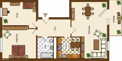 Gepflegte 3-Zimmer Wohnung mit Balkon in Cottbus-Ströbitz