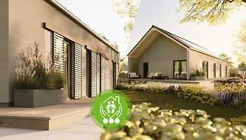 Der Bungalow, der eins mit der Natur ist - Bungalow 100 mit überdachter Terrasse - Novo