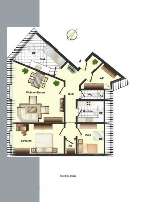 Helle 3,5-Zimmer Dachgeschosswohnung in Bretten