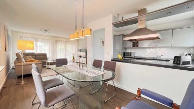 Möblierte 3,5-Zimmer-Wohnung mit Terrasse und Gartenmitbenutzung in Toplage