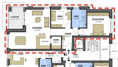 Erstbezug: Moderne 3-Zimmer-Wohnung mit Balkon
