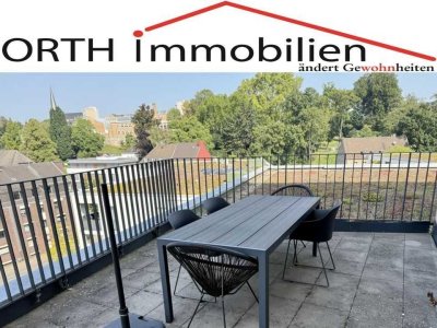 Panoramafenster, Fernblick, Sonnenterrasse - moderne 2 Zimmer Wohnung mit EBK