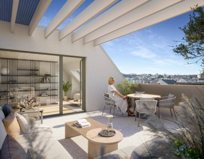 Süd-West-Terrasse im Dachgeschoß, sonnige 3-Zimmer-Wohnung - zu kaufen in 1120 Wien