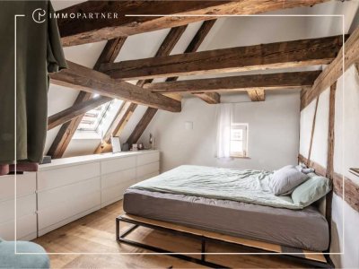 3,5 Zimmer Fachwerk-Maisonette mit Balkon und moderner Einbauküche