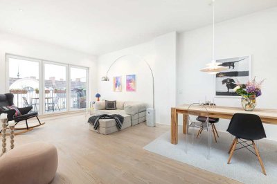 Chodowieckistraße, Winskiez: Lichtdurchflutete DG-Wohnung, Süd/West-Terrasse, Aufzug, hochwertige Au