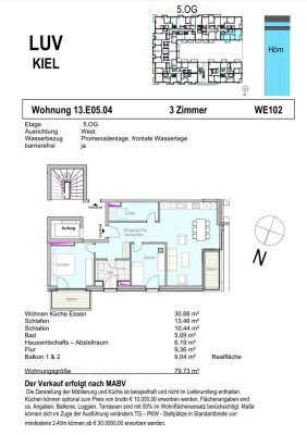Traumhafte 3-Zimmer-Neubauwohung in West-Lage zum Wasser im Baufeld XIII